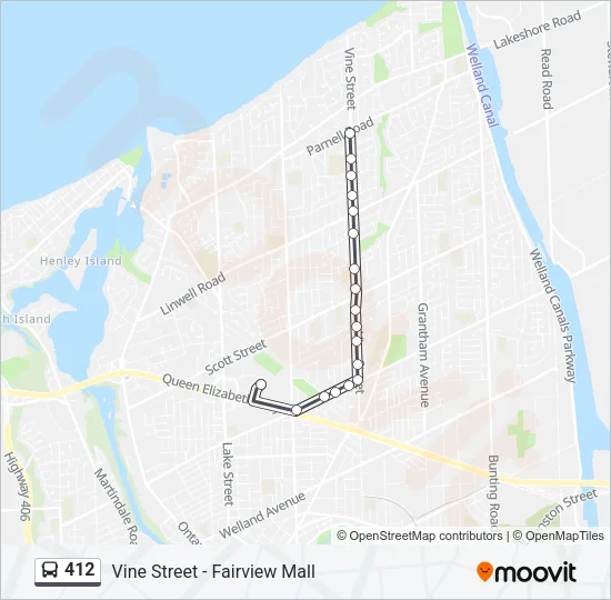 412 Bus Line Map