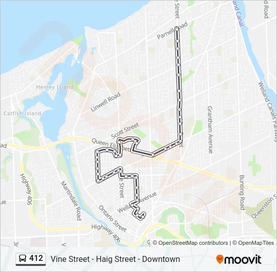 412 Bus Line Map