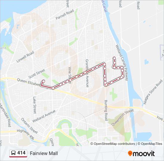 414 Bus Line Map