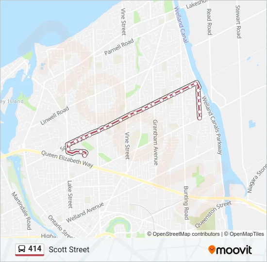 414 Bus Line Map