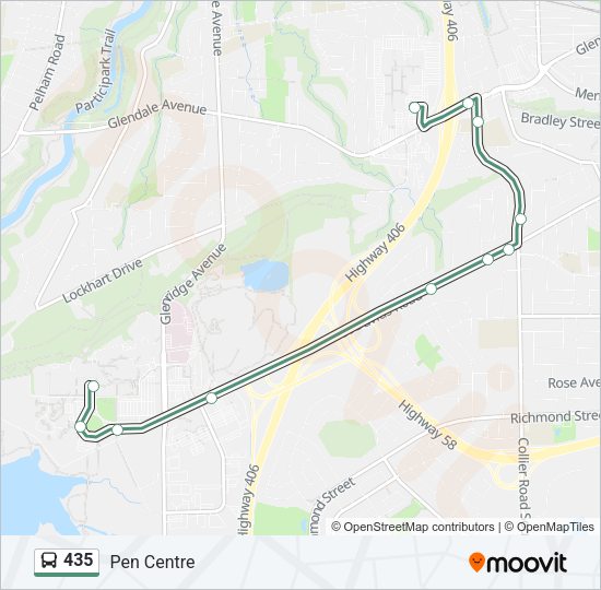 435 Bus Line Map