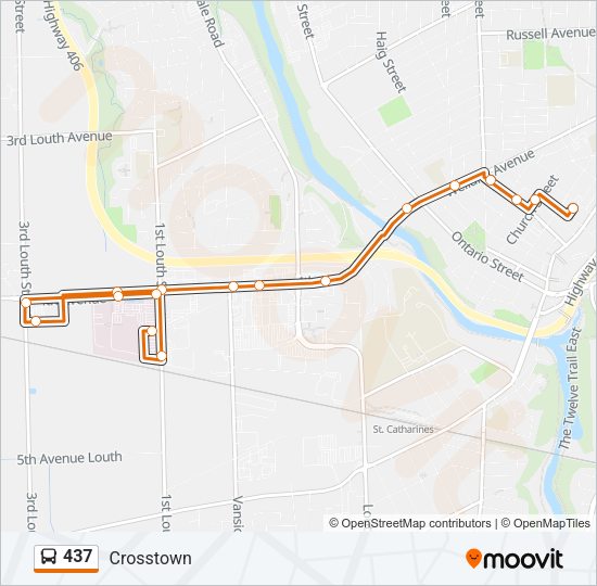 437 Bus Line Map