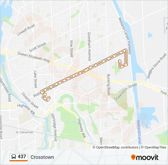 Plan de la ligne 437 de bus