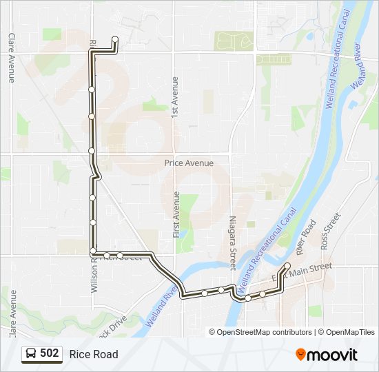 502 Bus Line Map