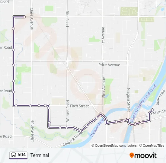 Plan de la ligne 504 de bus