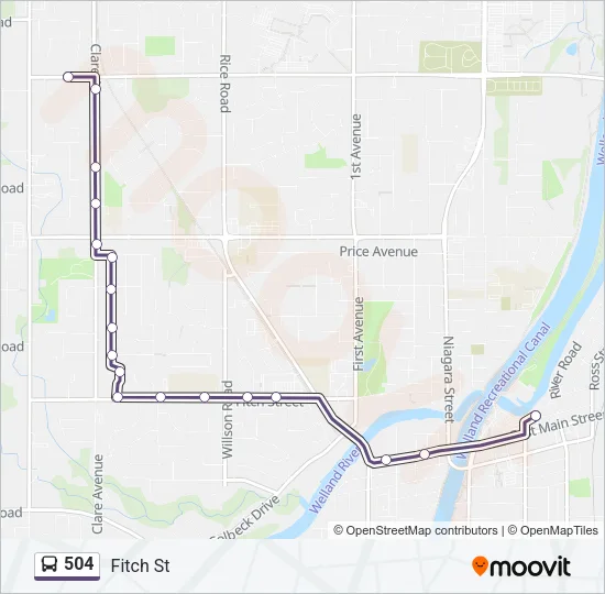 504 Bus Line Map