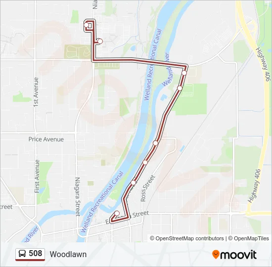508 Bus Line Map
