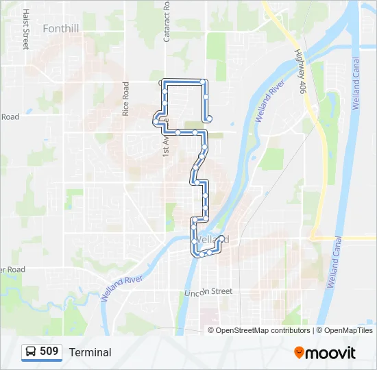 509 Bus Line Map