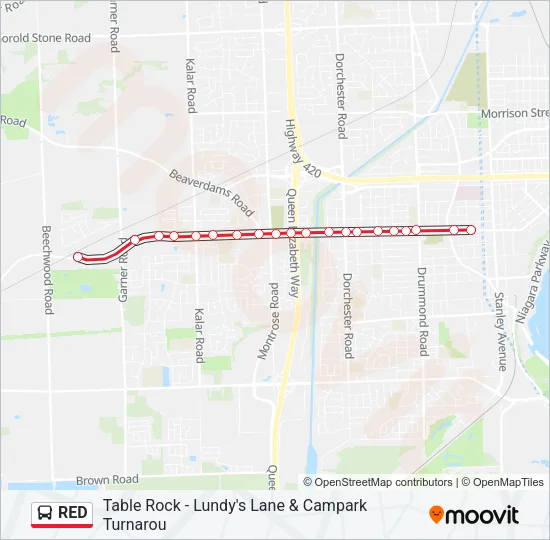 RED Bus Line Map