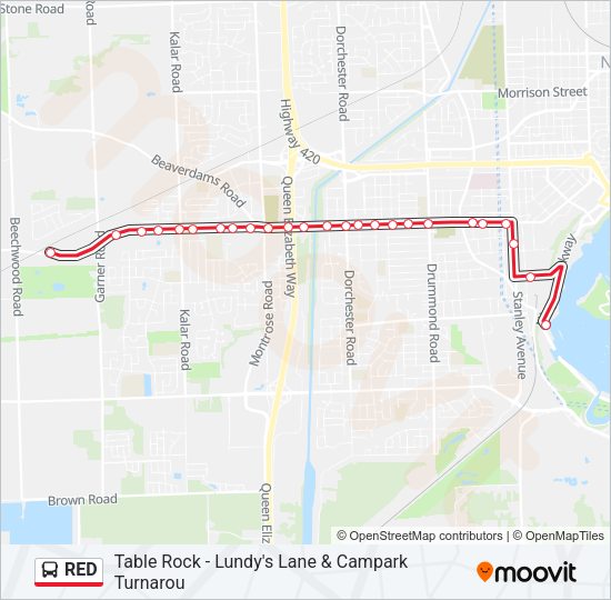 RED Bus Line Map