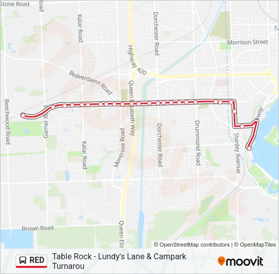 RED Bus Line Map