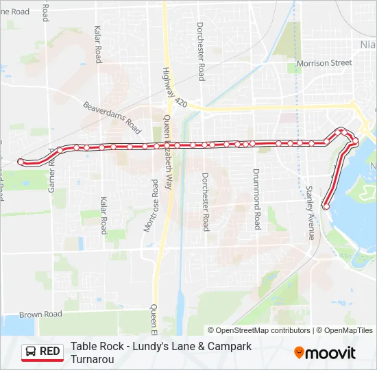 RED Bus Line Map
