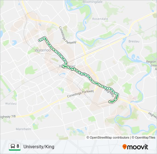 8 Bus Line Map