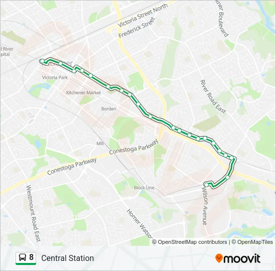 8 Bus Line Map