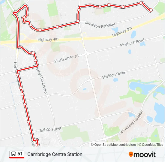 51 Bus Line Map