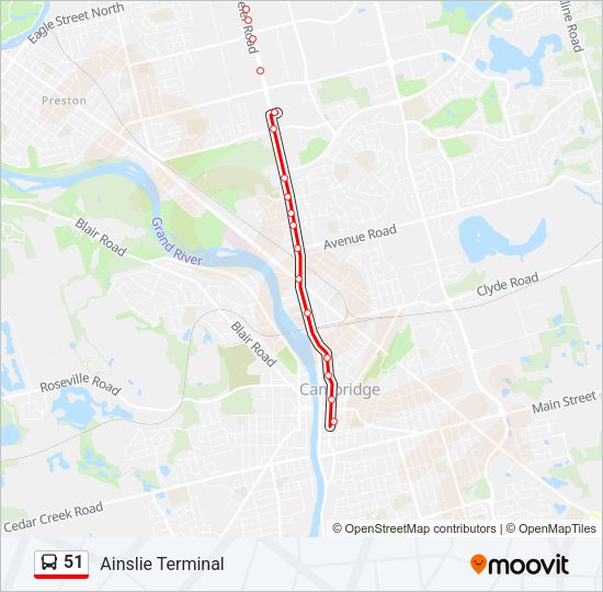 51 Bus Line Map