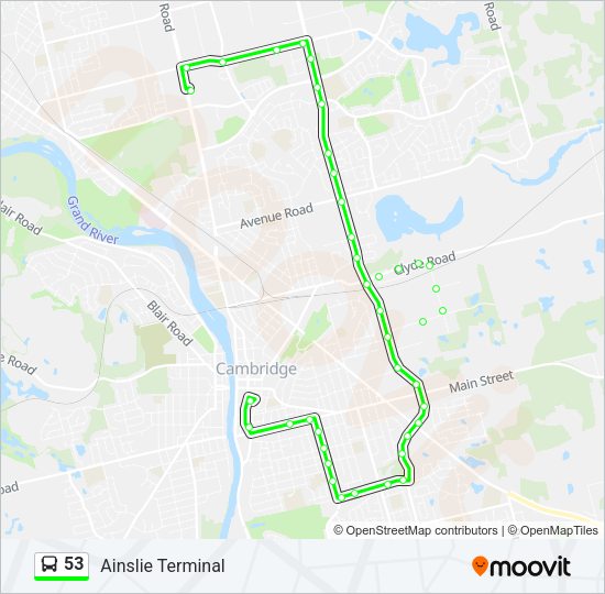 53 Bus Line Map