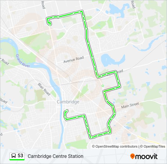 53 Bus Line Map
