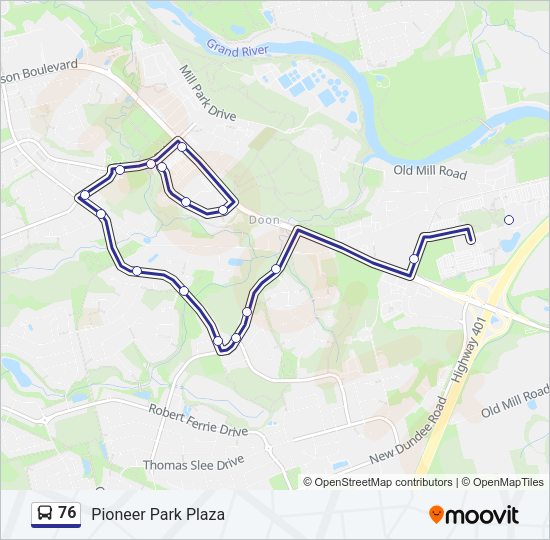 76 Bus Line Map