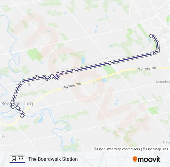 77 Bus Line Map