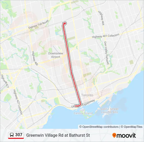 307 Bus Line Map
