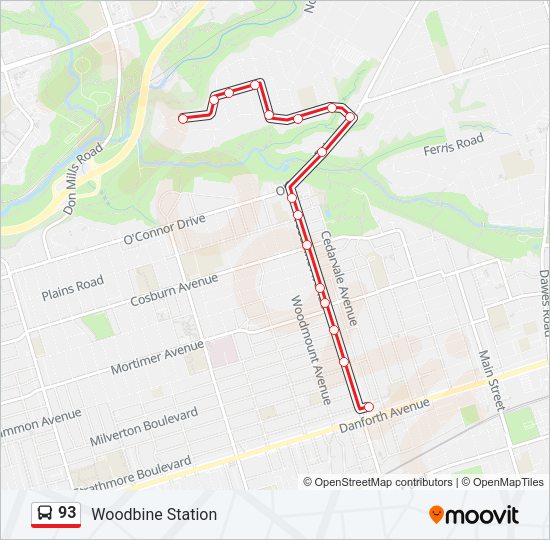 93 Bus Line Map