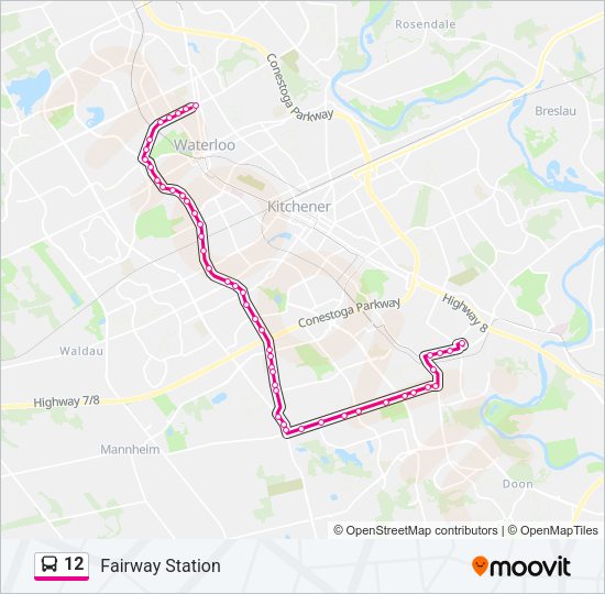 12 Bus Line Map