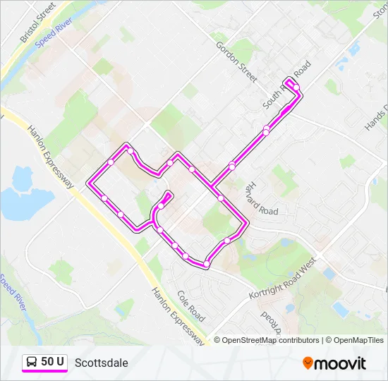 50 U Bus Line Map
