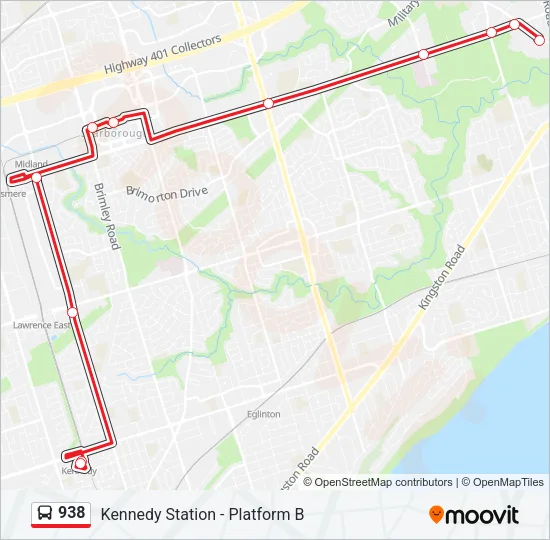 938 Bus Line Map