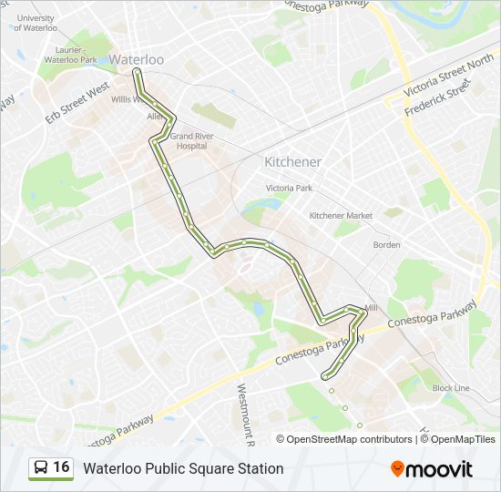 16 Bus Line Map