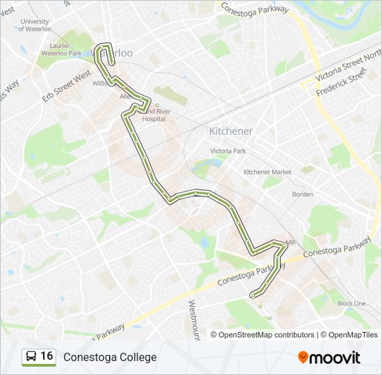16 Bus Line Map