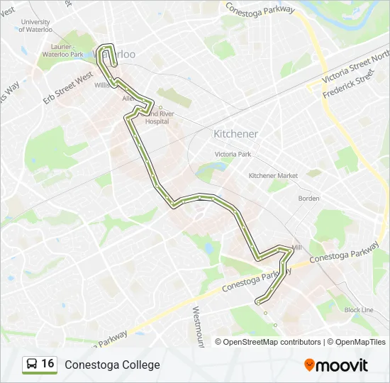 16 Bus Line Map