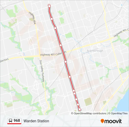 Plan de la ligne 968 de bus