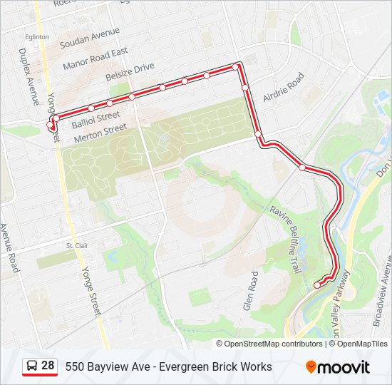 28 Bus Line Map