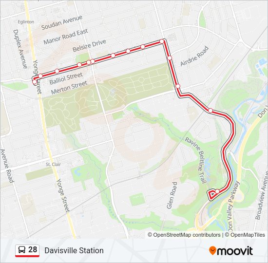 28 Bus Line Map