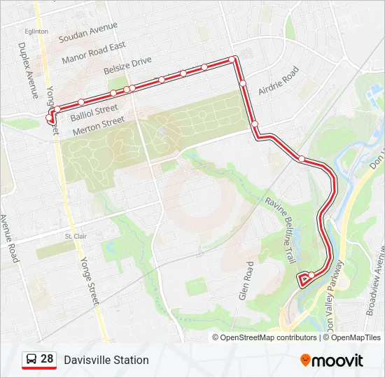 28 Bus Line Map