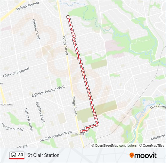 74 Bus Line Map