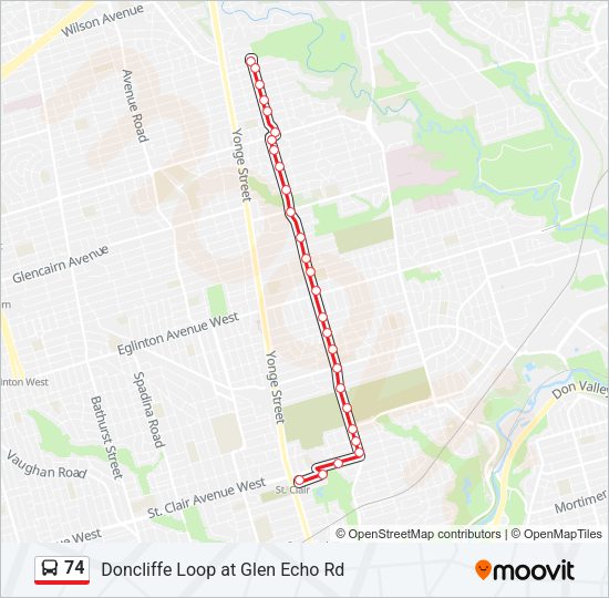 74 Bus Line Map
