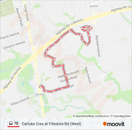 78 Bus Line Map