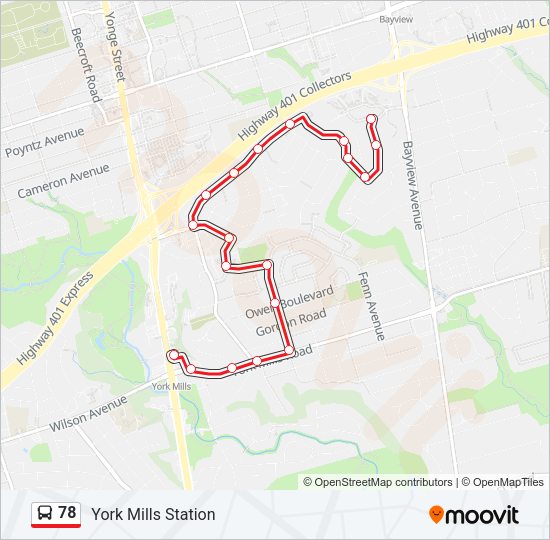 78 Bus Line Map