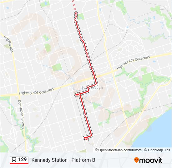 129 Bus Line Map