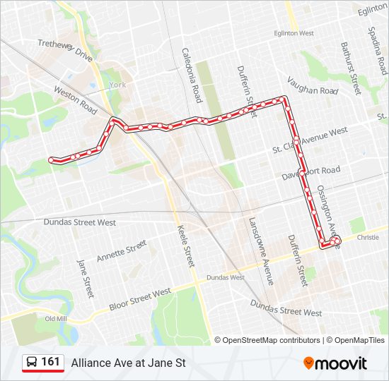 161 Bus Line Map