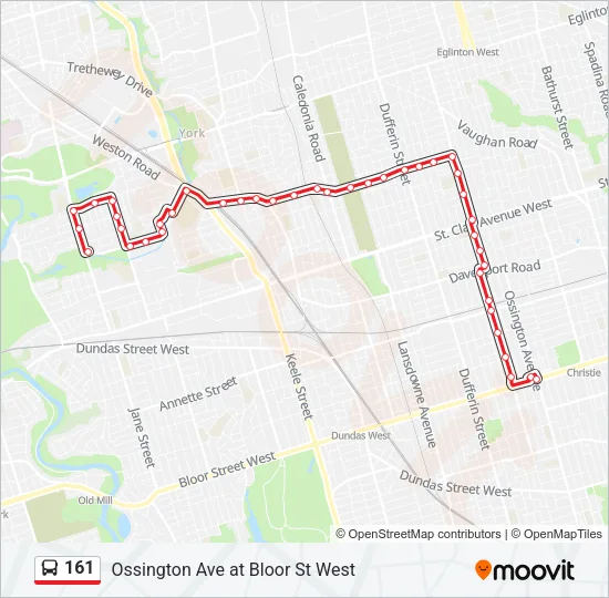 161 Bus Line Map
