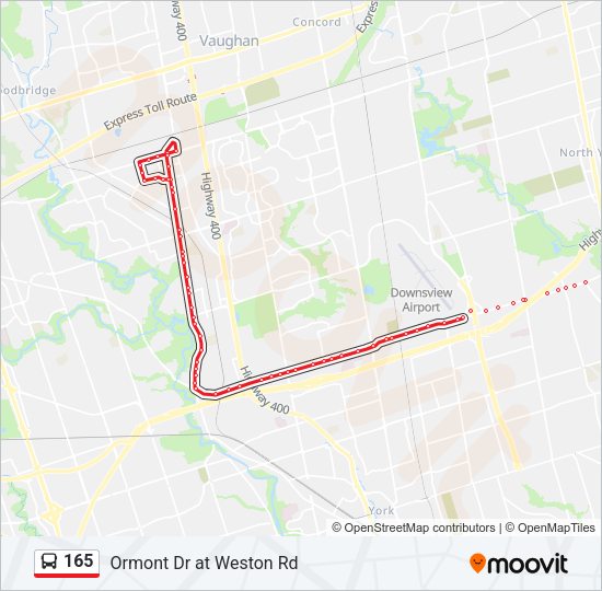 165 Bus Line Map