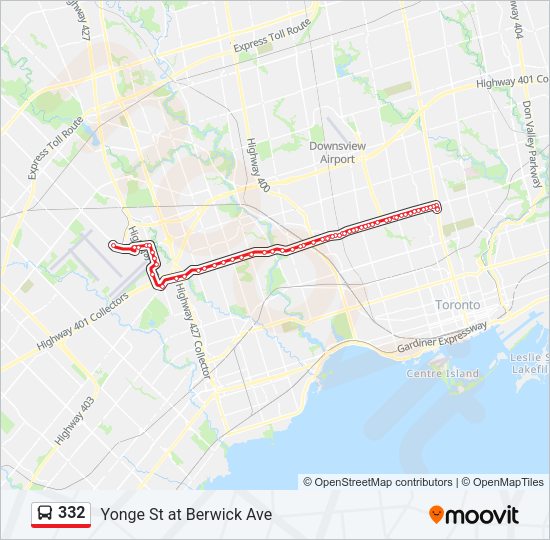 332 Bus Line Map