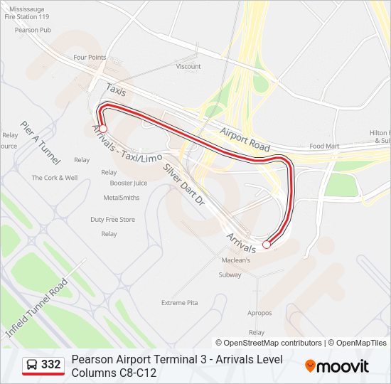 332 Bus Line Map