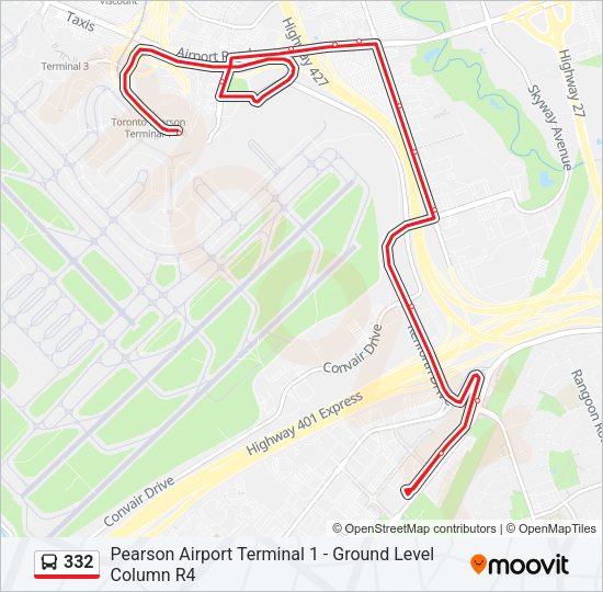 332 Bus Line Map