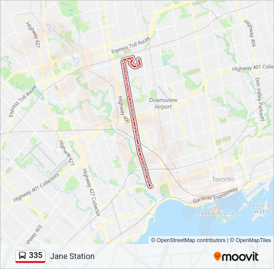 Plan de la ligne 335 de bus