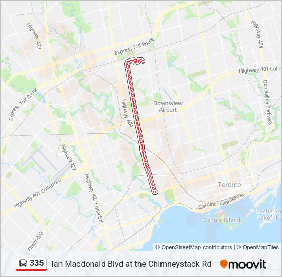 335 Bus Line Map