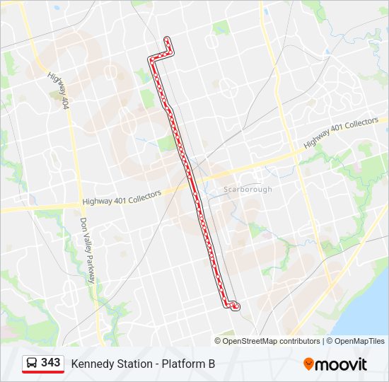 343 Bus Line Map